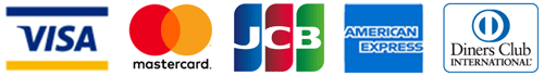 VISA、MASTER、JCB、AMEX、DINERS